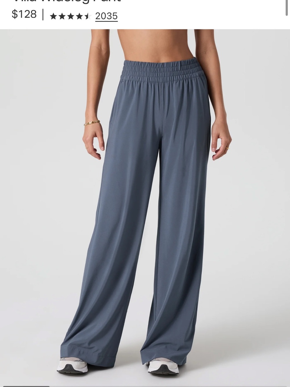 Vuori Wide-Leg Pull-On Pants in Azure XS LONG